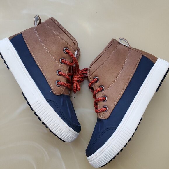 OshKosh B’gosh Duck Navy Blue/Brown Sneaker Boots Size 10 - Picture 2 of 12